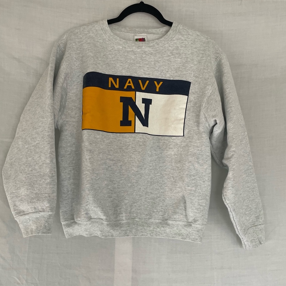 Grey NAVY Crewneck